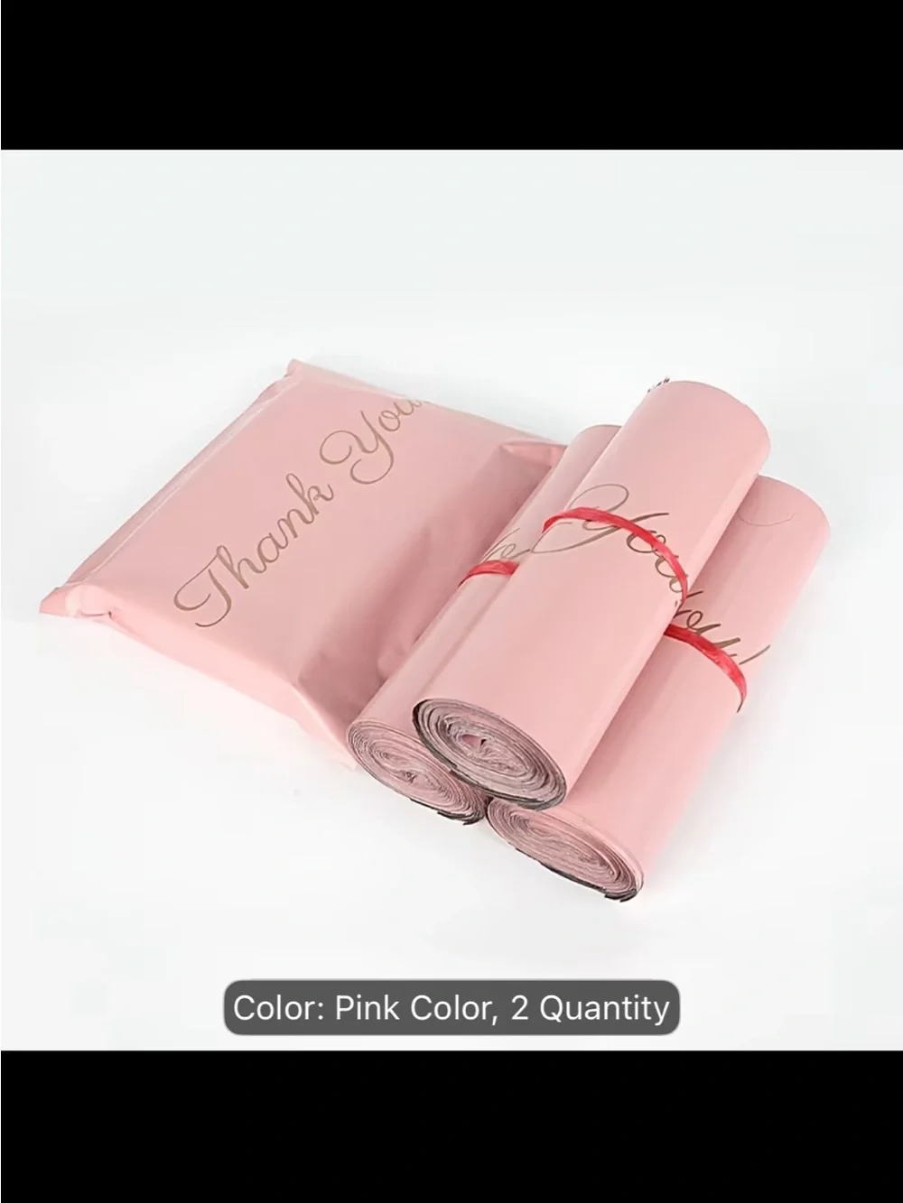 Pink Thank You Mailer Bags - Pack of 10 5.9”x10.63”